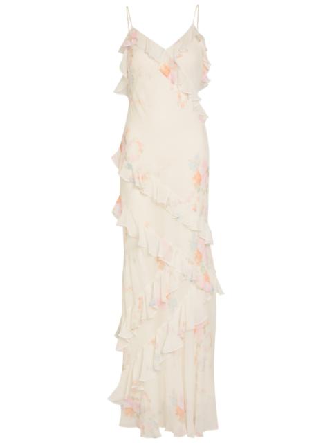 Loveshackfancy Rialto Floral-print Chiffon Maxi Slip Dress