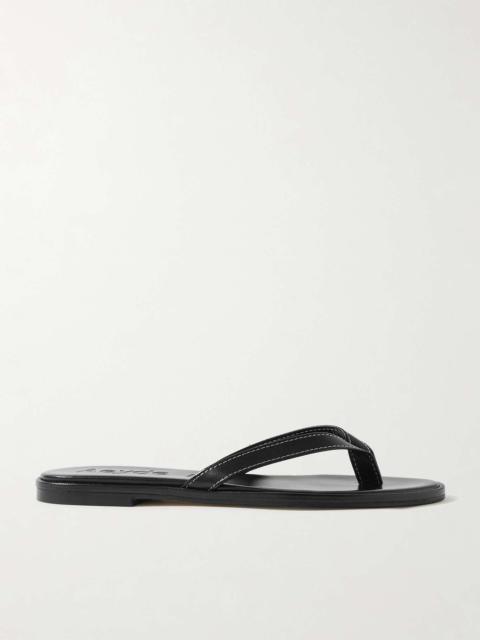 Melody leather flip flops Black