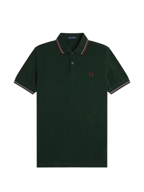 striped-trim polo shirt