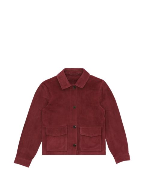 suede button jacket