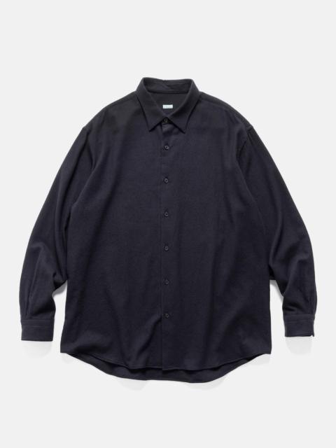 Wool Regular Collar Shirt Navy