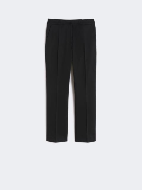 Slim-fit cotton satin trousers - BLACK