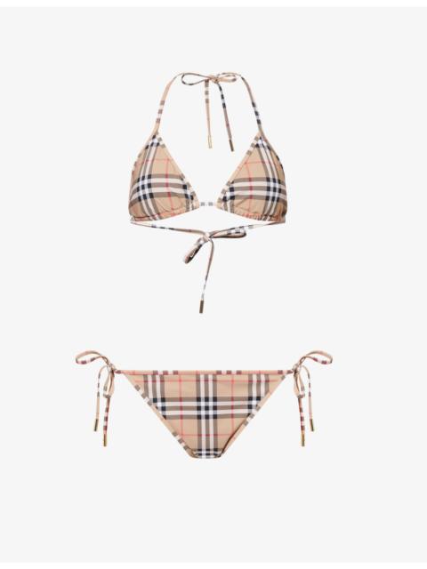 Check Triangle Bikini Set