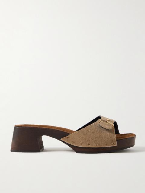 Britt Buckled Calf Hair Mules