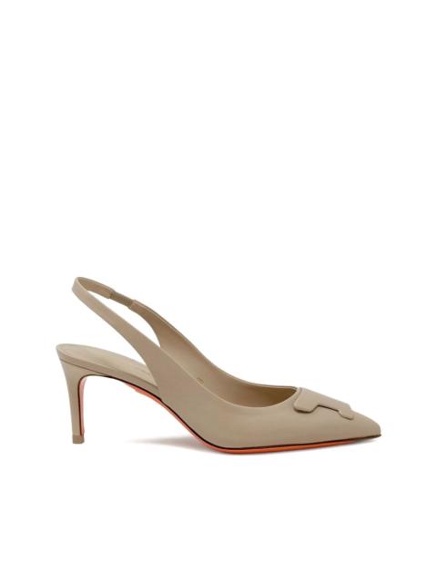 65mm slingback leather pumps