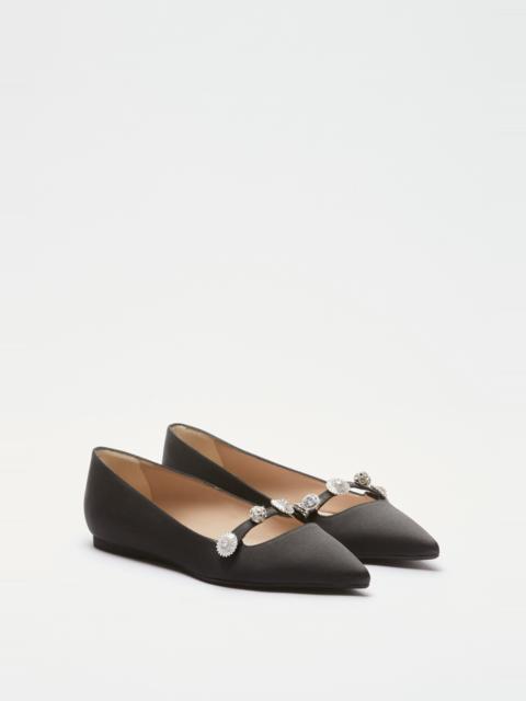 SATIN BALLERINA WITH JEWEL DETAILS
