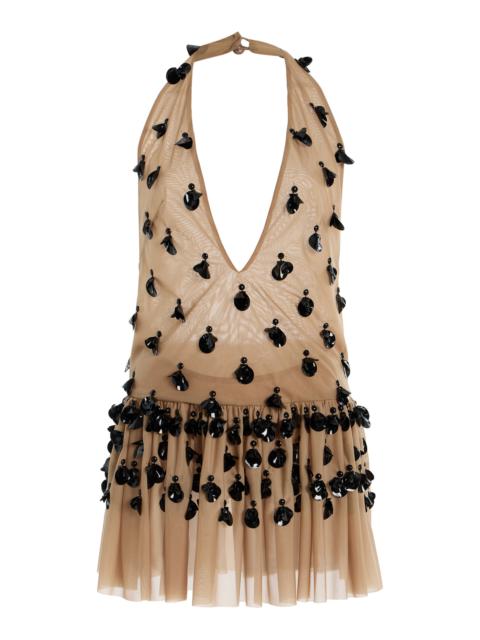 Night Embellished Jersey Top nude