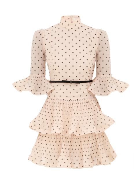 PLEATED SLEEVED MINI DRESS