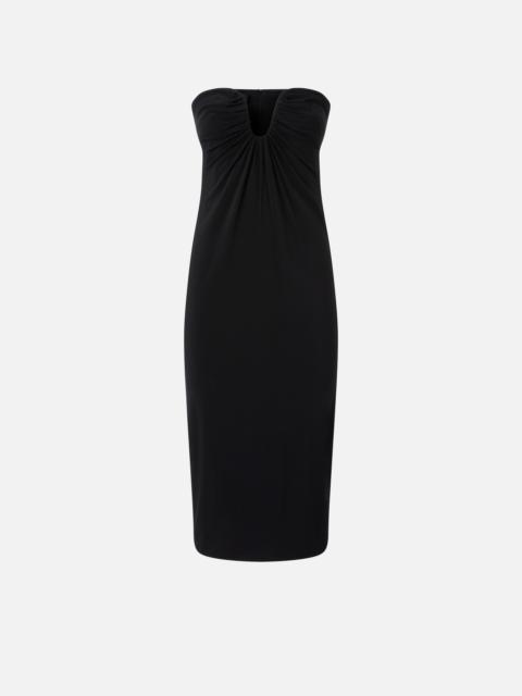 EVENING MIDI DRESS WITH CONTOURED NECKLINE