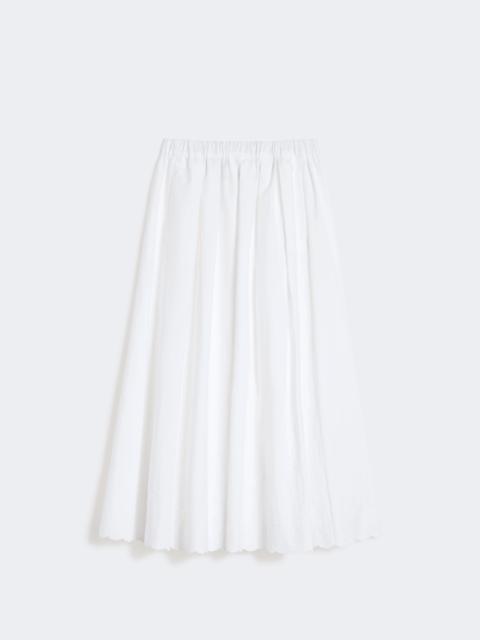 Cotton and linen canvas skirt - WHITE