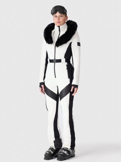 ELLE-ZR Bonded Fleece Ski Suit With Removable Fur-Trimmed Hood