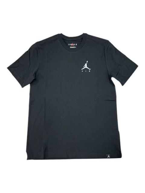 Air Jordan Athleisure Casual Sports Embroidered Logo Round Neck Short Sleeve Black DA6800-010