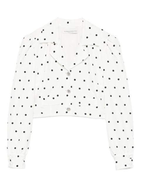 polka-dot buttoned jacket
