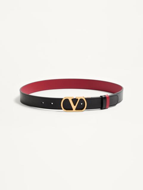 VLOGO SIGNATURE REVERSIBLE SHINY CALFSKIN BELT 30 MM