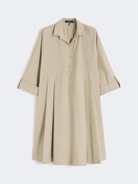 Flared cotton-poplin dress - SAND