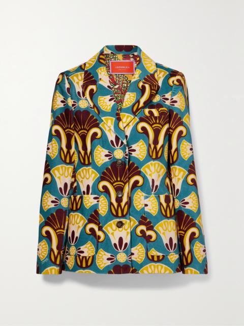 24/7 Printed Cotton-velvet Blazer