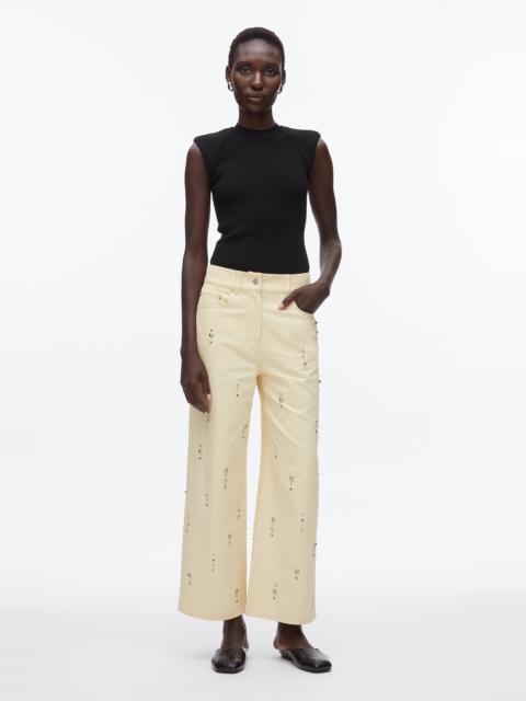 Stud Embellished Wide Leg Pant