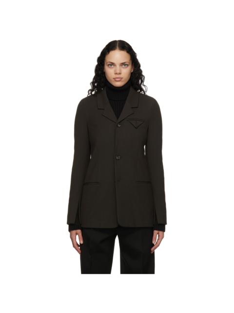 Brown Wool Twill Blazer