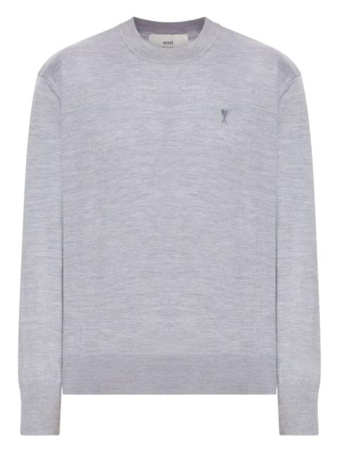 embroidered-logo ribbed-hem sweater