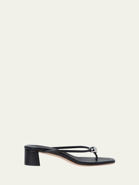 Odessa Leather Heeled Mules