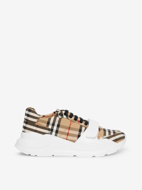 Vintage Check Cotton Sneakers