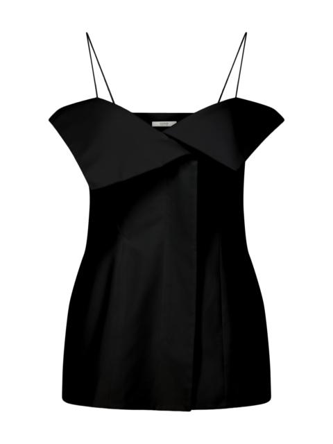 Eilwen Tailored Cotton-Silk Top black