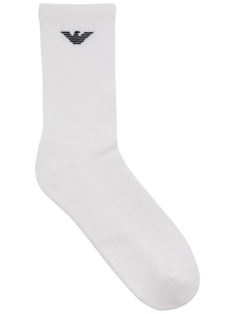 Emporio Armani Logo Ribbed Cotton-blend Socks