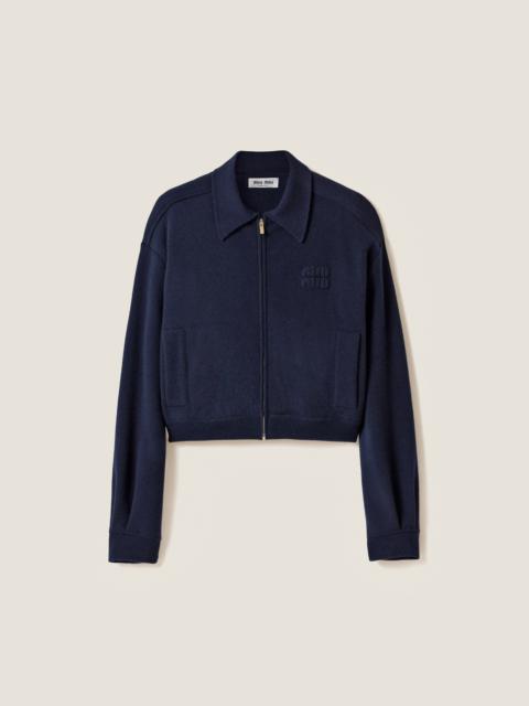 Wool and cashmere blouson jacket