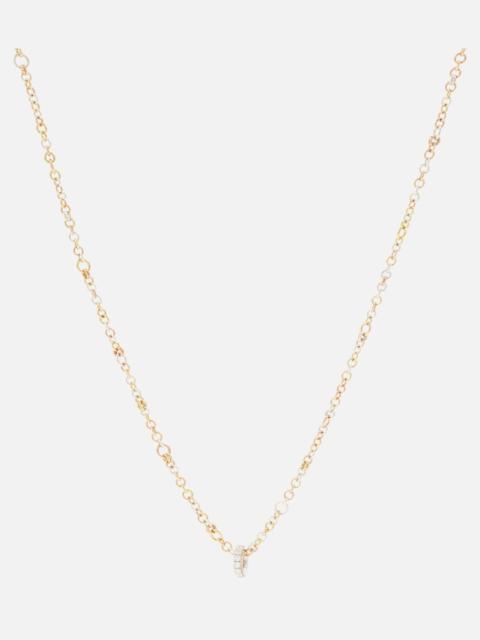 Gravity 18kt yellow, rose, and sterling silver necklace and 18kt white gold ring set