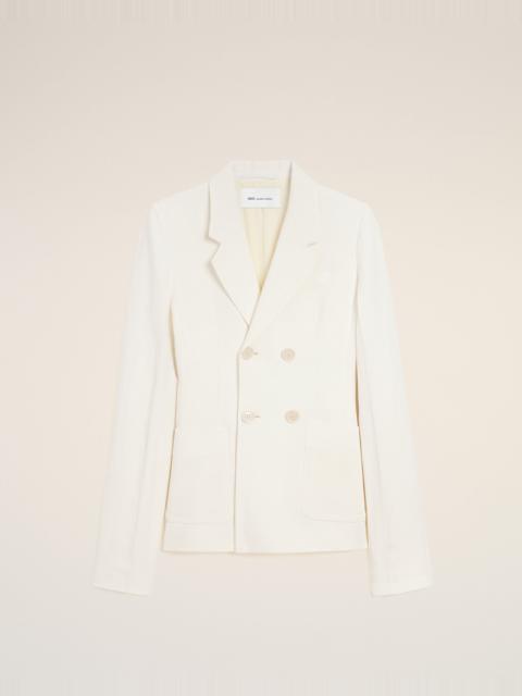 WHITE LINEN DOUBLE BREASTED BAR JACKET