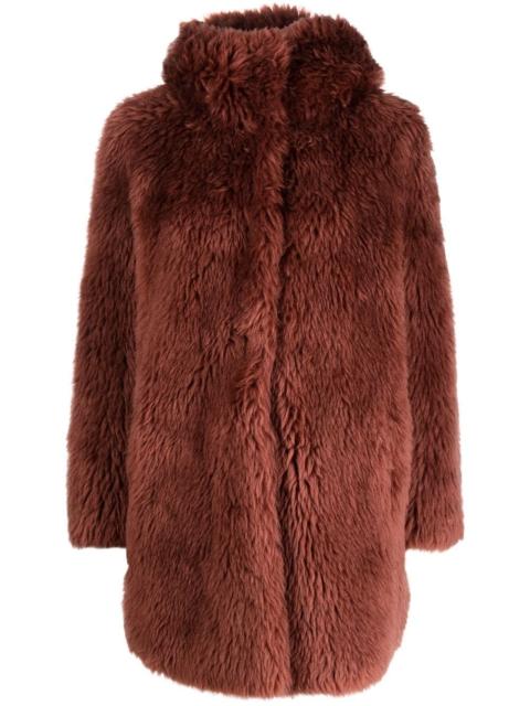 short hooded wool coat