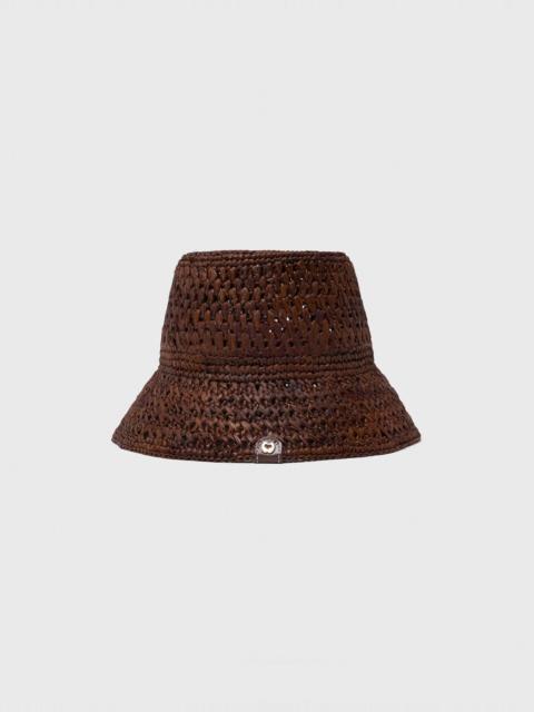 Colourful natural raffia bucket hat