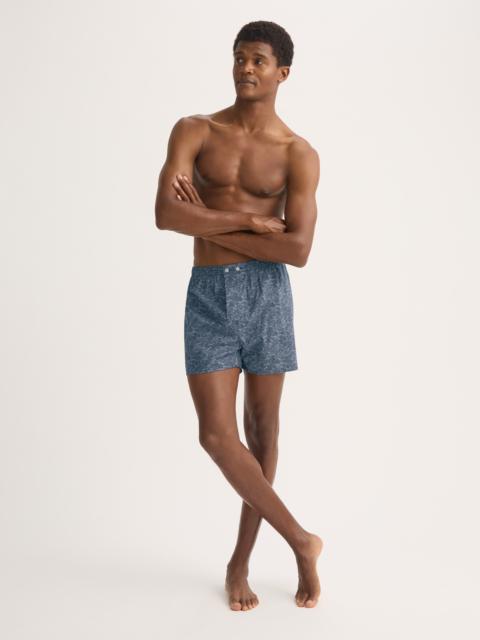 Men's Classic Fit Boxers Cotton Batiste Navy Blue Night Sky Print