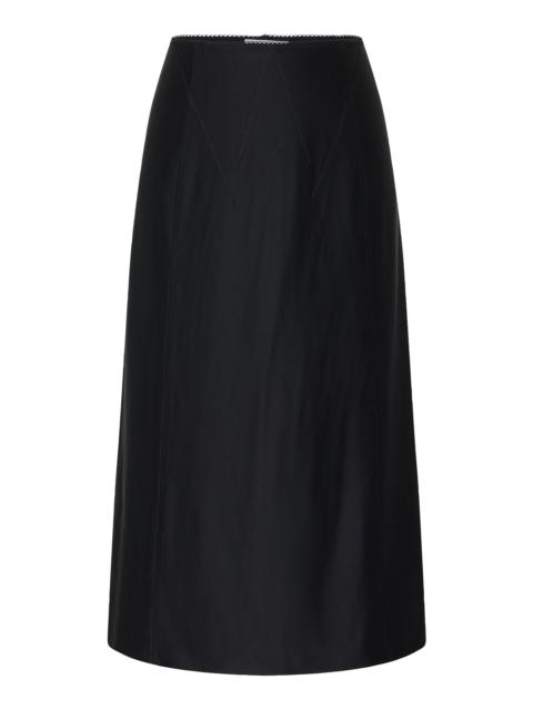 Mid-Rise Midi Skirt black