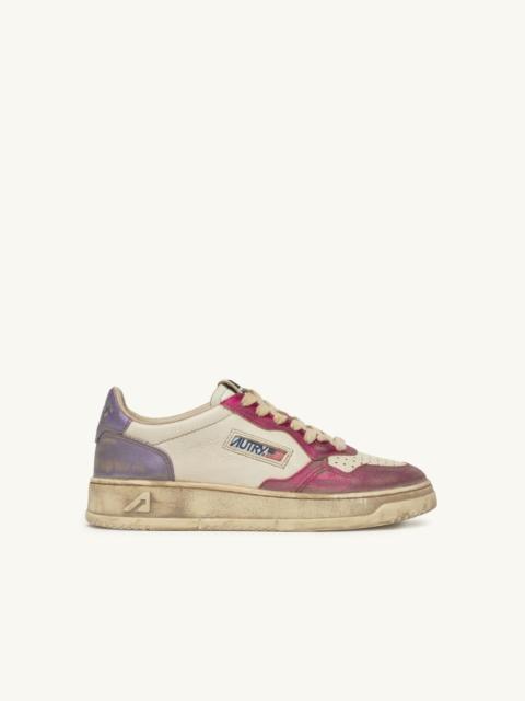 MEDALIST LOW SNEAKERS SUPER VINTAGE IN WHITE FUCHSIA AND VIOLET LEATHER