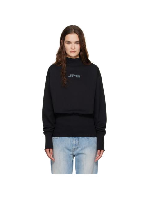 Black Cropped Crew Neck 'JPG' Sweatshirt