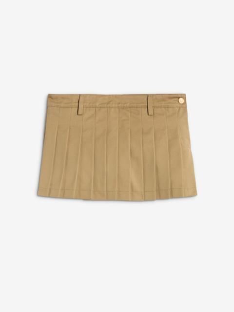 Comfort Twill Pleated Mini Skirt in Sand Storm
