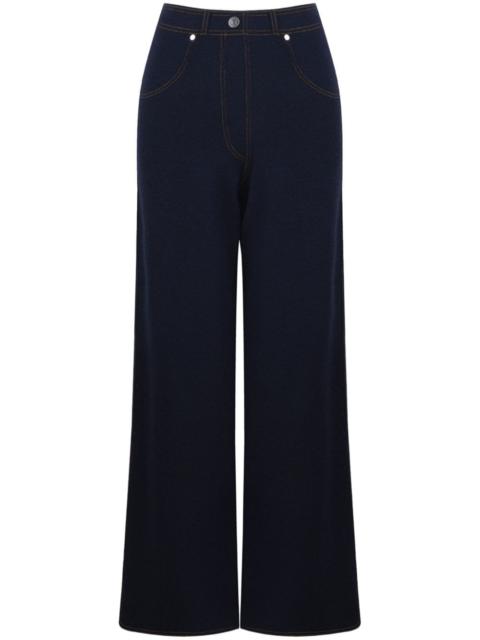 Opulent knitted flared trousers