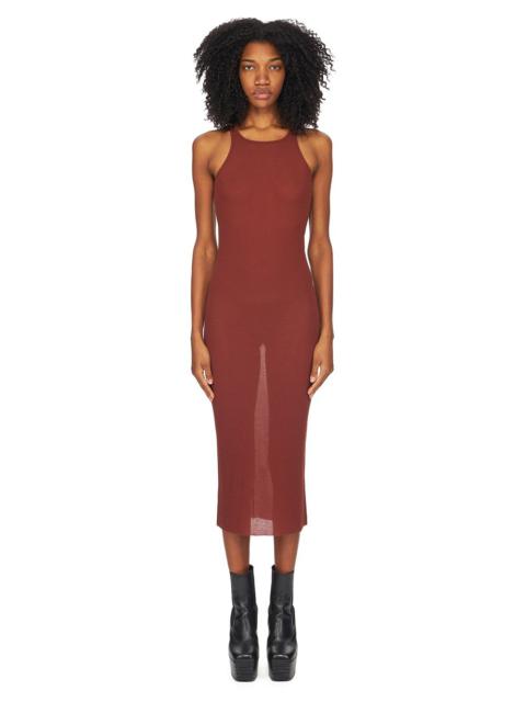 Burgundy Round Neck Midi Dress