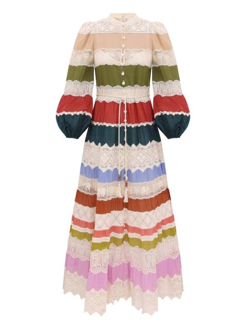 INDRA LACE STRIPE MAXI DRESS