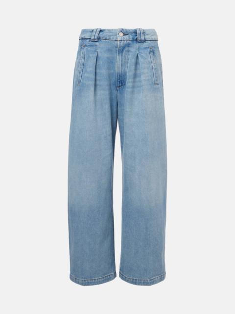 Cara twill cropped wide-leg pants