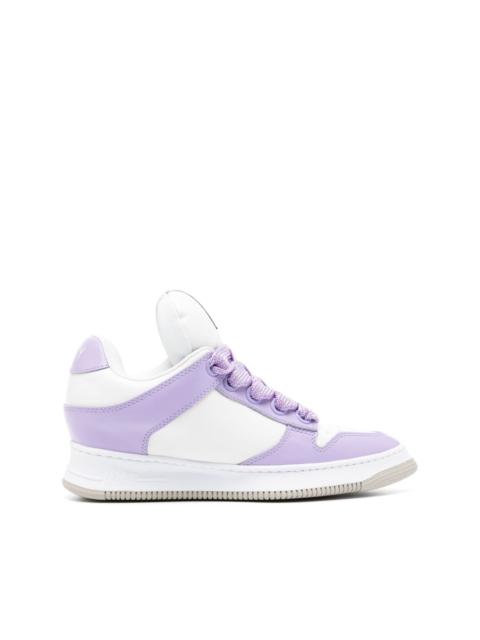 Rosy pointed-toe puffer sneakers