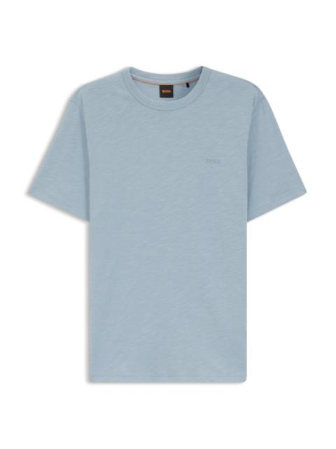 SLUB-COTTON T-SHIRT WITH LOGO DETAIL