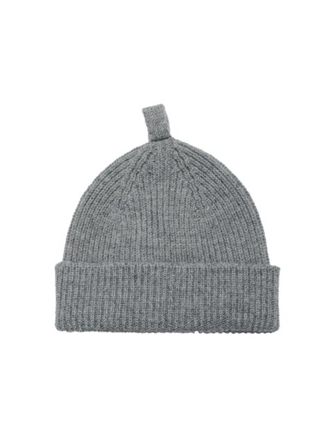 MHL Simple Ribbed Beanie British Wool School Grey