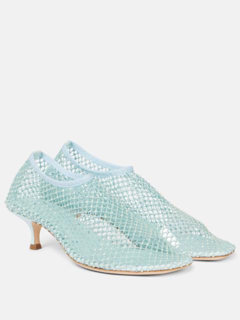 Minette embellished fishnet pumps