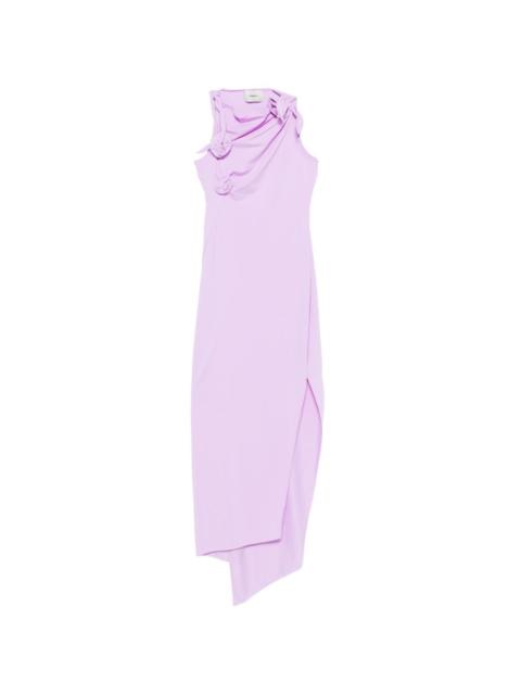 Flower knot-detail midi dress