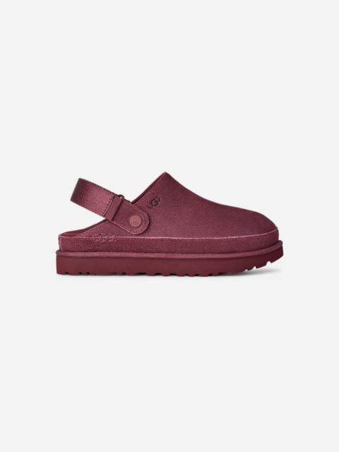 ® Women's Goldenstar Clog Suede Shoes in Burnt Magenta