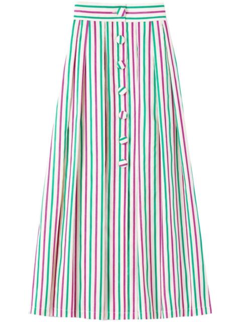striped buttoned skirt