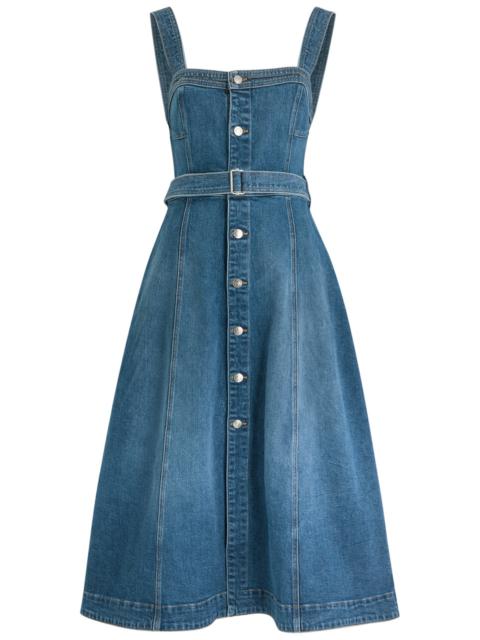 Simkhai Alba Panelled Stretch-denim Midi Dress