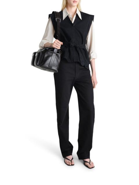 DENIM TOP WITH WAIST BELT